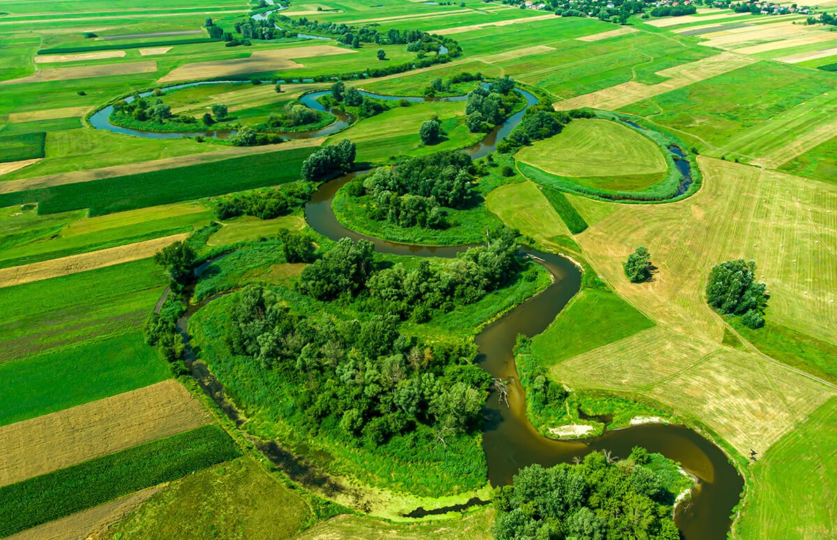 Dolina Nidy - widok podczas lotu motolotnią 