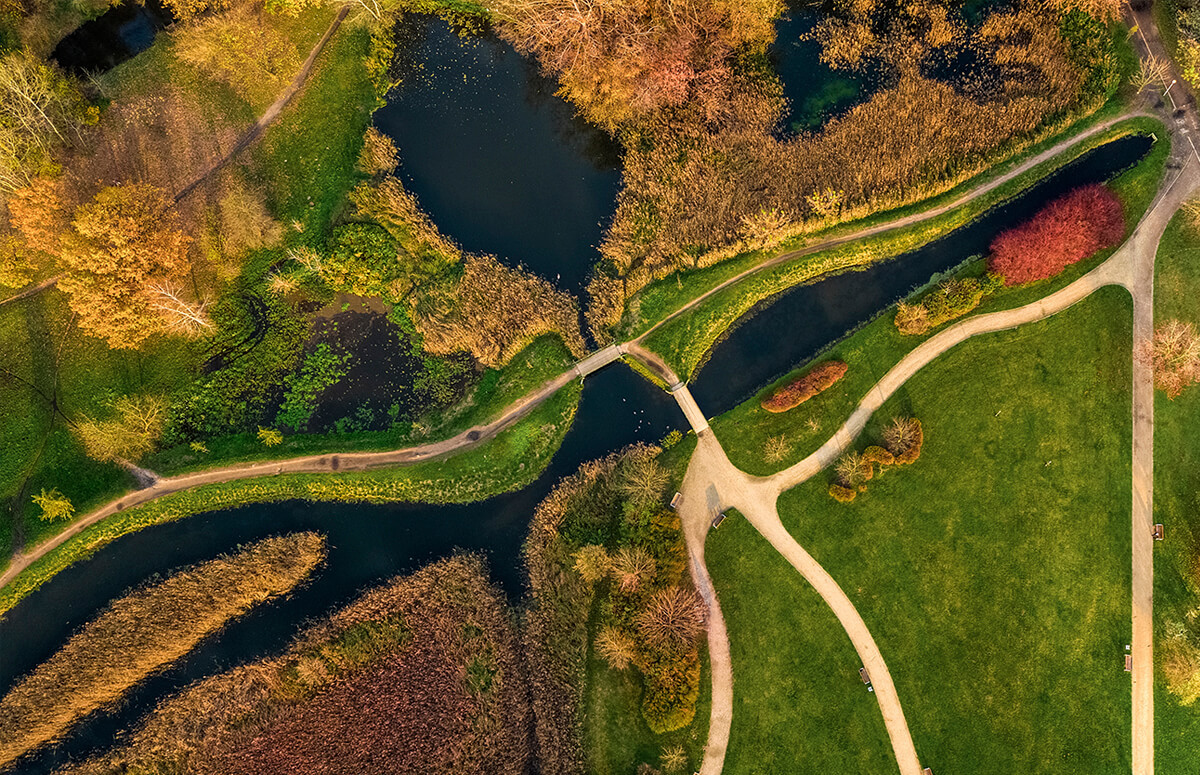 Lot nad Mazowszem w okolicach Warszawy