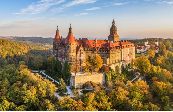 Lot szybowcem nad Zamkiem Książ