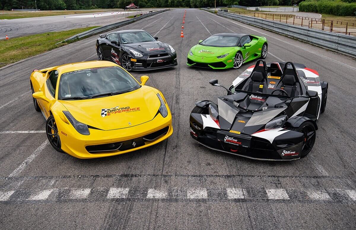 Pojedynek na torze - Ferrari + Lamborghini + GTR + KTM X-Bow