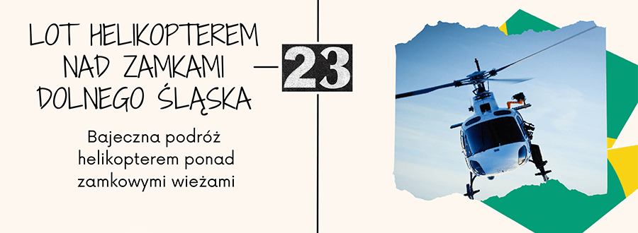 Widokowy lot helikopterem nad zamkami Dolnego Śląska