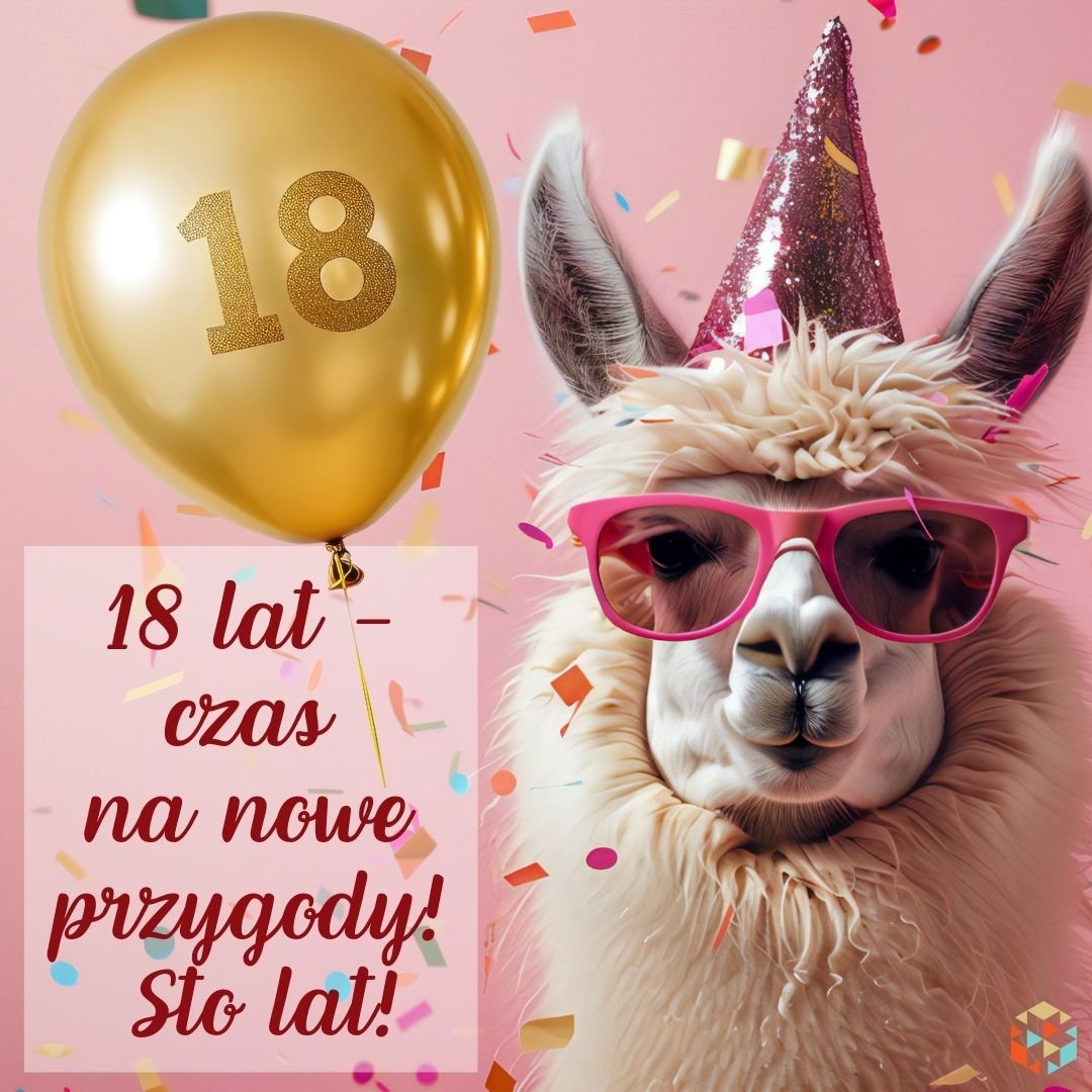 Kr&oacute;tkie życzenia na 18 urodziny- grafika do pobrania