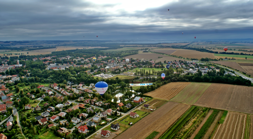 lot balonem nad Zalewem Paczkowskim