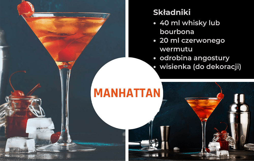Przepis na koktail na bazie whisky -Manhatan