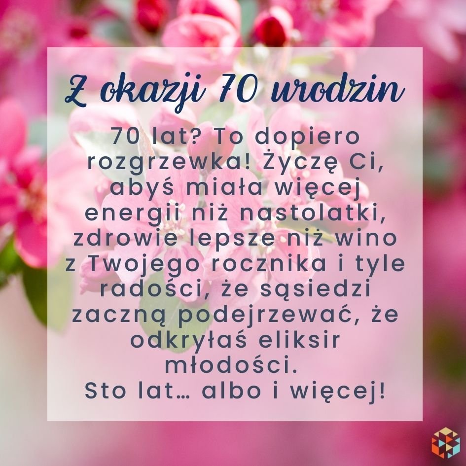 Śmieszne życzenia na 70 urodziny — zabawny obrazek na Messenger i WhatsApp