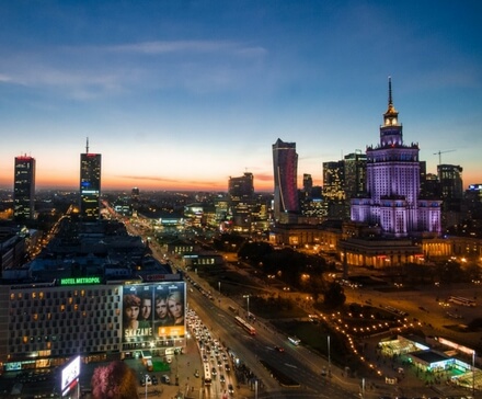 Panorama centrum Warszawy